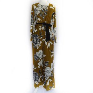 WHO WHAT WEAR Floral Olive Green Jumpsuit Size S